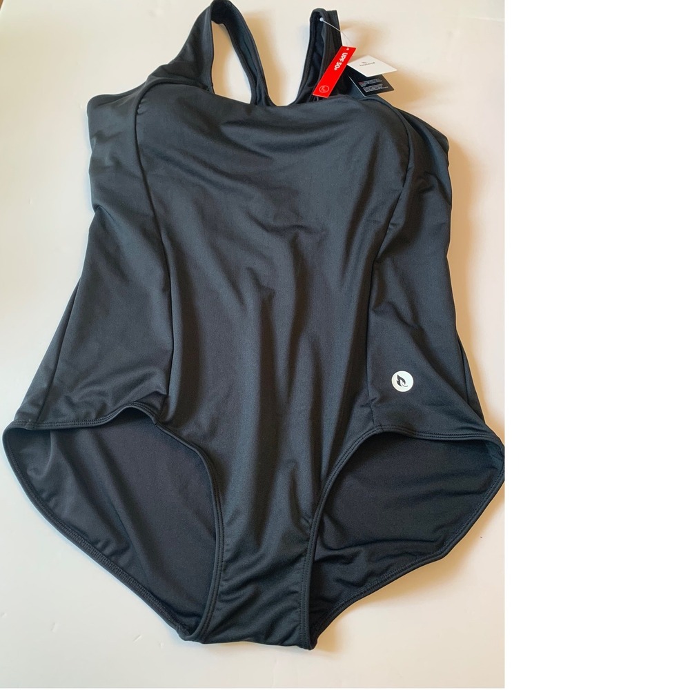 Baleaf Womens Black One Piece Swimsuit UPF 50+ Racerback Athletic Swimwear 2XL